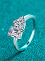thumb 925 Sterling Silver Moissanite Geometric Classic Band Ring 2