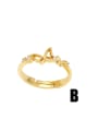 thumb Brass Cubic Zirconia Butterfly Heart Vintage Band Ring 2