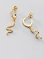 thumb 925 Sterling Silver Cubic Zirconia Snake Ethnic Drop Earring 1