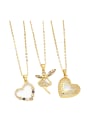 thumb Brass Cubic Zirconia Heart Cute Necklace 0