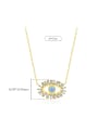 thumb 925 Sterling Silver Cubic Zirconia Evil Eye Dainty Necklace 2