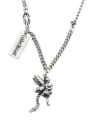 thumb Vintage Sterling Silver With Antique Silver Plated Fashion Angel Power Necklaces 0