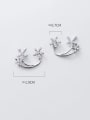 thumb 925 Sterling Silver simple diamond multi flower Dainty Stud Earring 3
