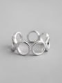 thumb 925 Sterling Silver Hollow  Round Minimalist  Free Size Band Ring 0