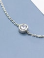 thumb 925 Sterling Silver Cubic Zirconia White Round Minimalist Link Bracelet 2