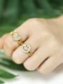 thumb Brass Cubic Zirconia Heart Vintage Band Ring 4