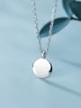 thumb 925 sterling silver simple fashion Smooth Round Pendant Necklace 0