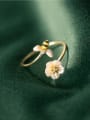 thumb 925 Sterling Silver Shell Flower Cute Band Ring 3