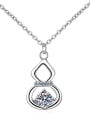 thumb Sterling Silver Moissanite Geometric gourd  Dainty Necklace 3