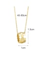 thumb Brass Smooth Geometric Minimalist  Honeycomb Transfer Bead Necklace 3