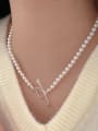 thumb 925 Sterling Silver Freshwater Pearl Irregular Hip Hop Beaded Necklace 2