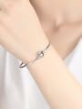 thumb 925 Sterling Silver Cubic Zirconia Simple fashion crown heart Bracelet 1