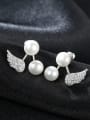 thumb 925 Sterling Silver  Angel wings Freshwater Pearl  Drop Earring 1