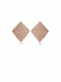thumb Copper Cubic Zirconia Square Dainty Stud Earring 0