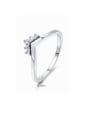 thumb 925 Sterling Silver Cubic Zirconia Triangle Minimalist Band Ring 2