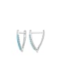 thumb 925 Sterling Silver Turquoise Triangle Trend Huggie Earring 0