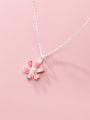 thumb 925 Sterling Silver With  White Gold Plated Minimalist Flower Necklaces 0
