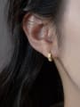 thumb 925 Sterling Silver Geometric Minimalist Huggie Earring 1