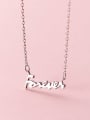 thumb 925 Sterling Silver Letter Minimalist pendant Necklace 1