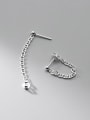 thumb 925 Sterling Silver Geometric Chain Minimalist Ear Chain Earring 3