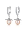thumb 925 Sterling Silver Freshwater Pearl  Micro setting 3A zirconium  Trend Drop Earring 0