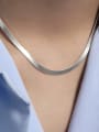 thumb 925 Sterling Silver Minimalist Snake Bone Chain Necklace 1