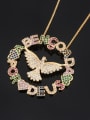 thumb Copper Cubic Zirconia Luxury Letter  Heart pendant Necklace 2