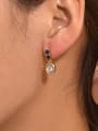 thumb Brass Cubic Zirconia Geometric Minimalist Drop Earring 1