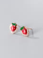 thumb 925 Sterling Silver Minimalist  Strawberries Stud Earring 2