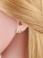 thumb Brass Cubic Zirconia Rainbow Cute Heart Stud Earring 1