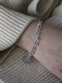 thumb 925 Sterling Silver Geometric Vintage  Queen Coin Link Bracelet 0