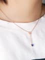 thumb Titanium Steel Glass Stone Heart Minimalist Tassel Necklace 1