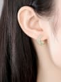 thumb Copper Cubic Zirconia Moon Classic Stud Earring 1