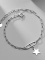 thumb 925 Sterling Silver Personality oval buckle five-pointed star  Link Bracelet 2