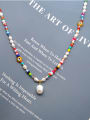 thumb Stainless steel Freshwater Pearl Multi Color Irregular Bohemia Long Strand Necklace 2