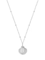 thumb 925 Sterling Silver Imitation Pearl Geometric Trend Necklace 2