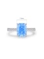 thumb 925 Sterling Silver Cubic Zirconia Square Dainty Band Ring 2