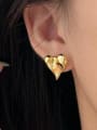 thumb 925 Sterling Silver Heart Vintage Stud Earring 1