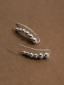thumb 925 Sterling Silver Bead Minimalist Hook Earring 0