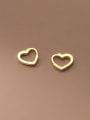 thumb 925 Sterling Silver Hollow Heart Minimalist Huggie Earring 1