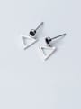 thumb 925 Sterling Silver Hollow Triangle Minimalist Drop Earring 0