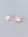 thumb 925 Sterling Silver Cubic Zirconia  Pig Classic Stud Earring 0