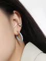 thumb 925 Sterling Silver Enamel Geometric Minimalist Hoop Earring 2