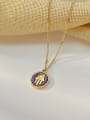 thumb Titanium Steel Enamel Palm Hip Hop Necklace 3