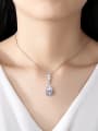 thumb Copper Cubic Zirconia White Water drops Necklace 1