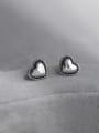 thumb 925 Sterling Silver Heart Vintage Stud Earring 2