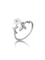 thumb 925 Sterling Silver Resin Flower Minimalist Band Ring 3