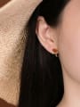 thumb 925 Sterling Silver Carnelian Leaf Cute Stud Earring 1