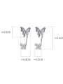 thumb 925 Sterling Silver Cubic Zirconia Butterfly Minimalist Stud Earring 2