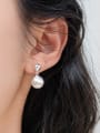 thumb 925 Sterling Silver Bead Geometric Minimalist Drop Earring 1